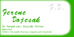ferenc dojcsak business card